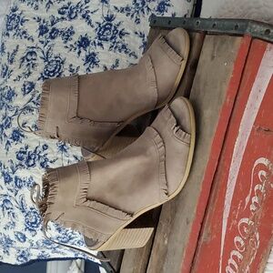 Anthropology silent D open toe booties